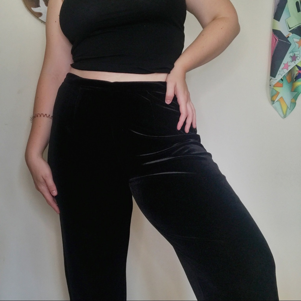 Vintage Black Velvet Pants